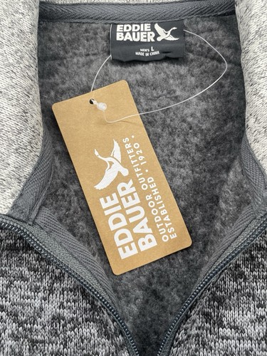 Eddie Bauer Raiator Fleece Vest 3.0 Mens Large Outdoor Black/Gray Full Zip New - Picture 4 of 8