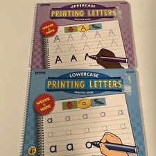 Lakeshore PRINTING LETTERS lower  upper case write  wipe books New. 197