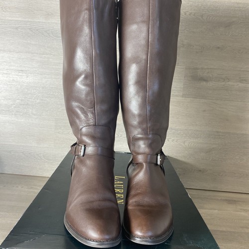 Lauren Ralph Lauren Marion Dark Brown Burnished Calf Size 9.5B - Picture 9 of 15
