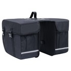 Double Bicycle Pannier Bag 35L Black 600D Polyester 34x17x30cm Waterproof Slim