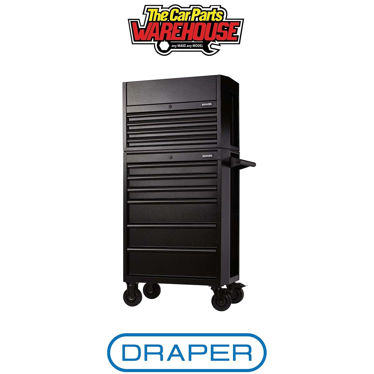 BUNKER 24247 10 Drawer Combined Roller Cabinet & Tool Chest 26" BK - Image 6