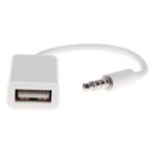  3.5mm Male AUX Audio Plug Jack To USB 2.0 Female Converter Cable Cord for Car
