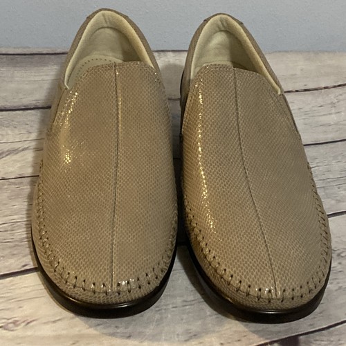 SAS Shoes Womens 9 W Dream Loafers Mushroom Snake Leather Slip On Comfort Wedge - Picture 3 of 20