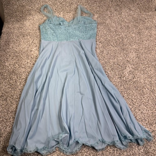 Vintage Vanity Fair Nightgown Womens 38 Lace Sheer Tricot Nylon Slip Dress 60s - Bild 10 von 15