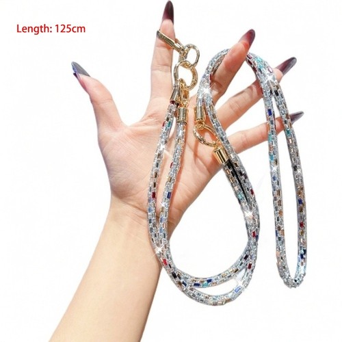 3-in-1 Rhinestone Mobile Phone Lanyard Hanging Cord Strap Phone Accessories - Photo 2 sur 17