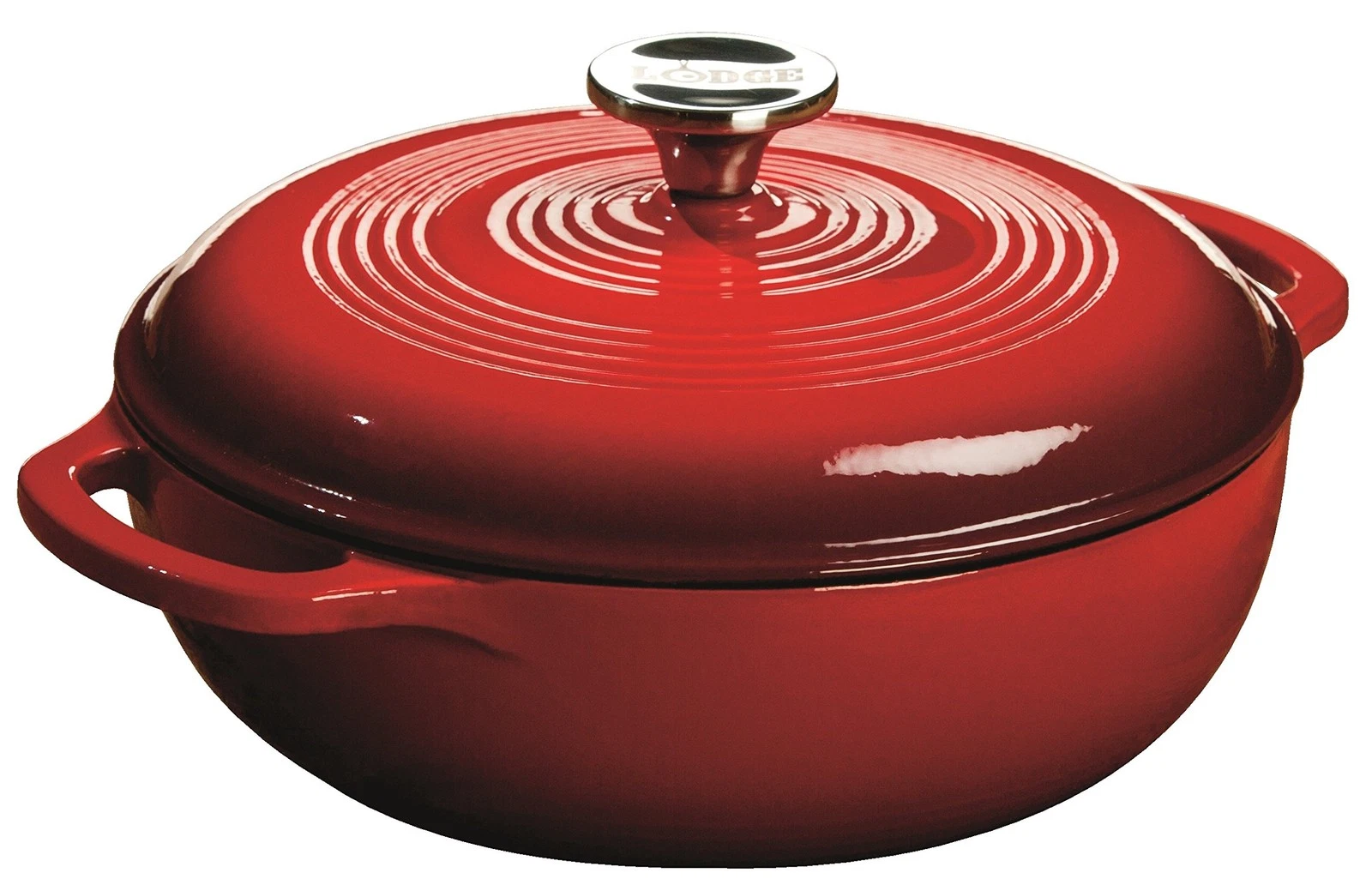 Lodge Enameled Cast Iron Dutch Oven, 3-Quart, Island Spice Red