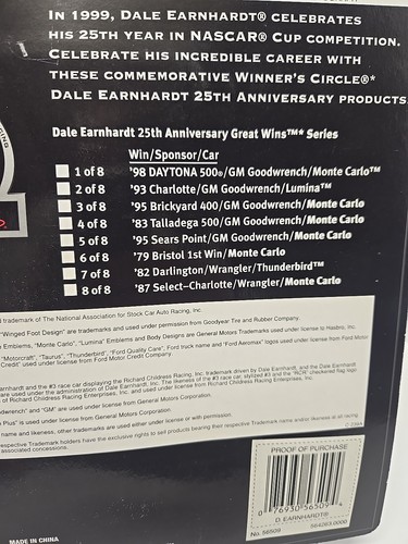 Dale Earnhardt #3 Winner’s Circle 25th Anniversary Great Wins 2 Of 8 Sealed - Picture 5 of 6