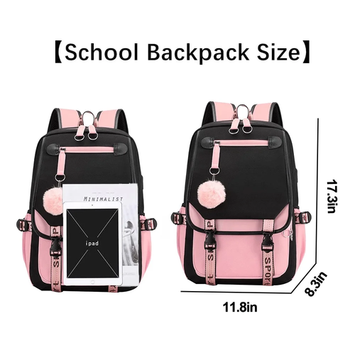 SANMADROLA School Backpack Girls Bookbag, Heavy Duty Kids Backpack - Picture 7 of 17