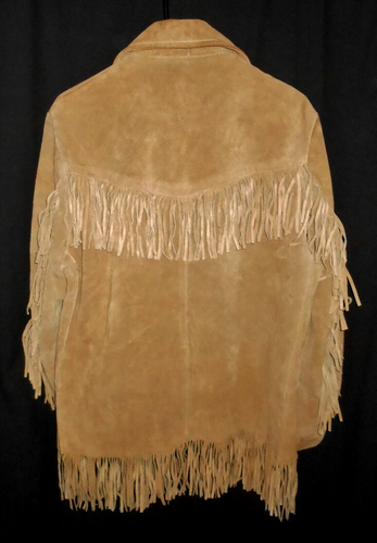 Fringe Jacket Suede Hippy Biker Vintage Penney's Towncraft Western Men's Large - Picture 2 of 7