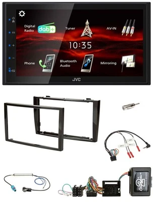 JVC USB Bluetooth Lenkrad DAB 2DIN Autoradio für Peugeot 308 07-09 PDC schwarz - Bild 1 von 4