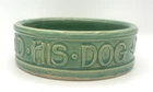 Vintage McCoy Pottery Turquoise Dog Dish Bowl "To Man's Best Friend His Dog"
