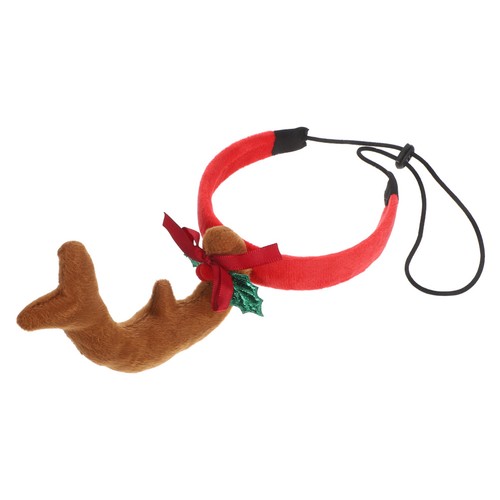 Dog Cat Christmas Reindeer Antlers Headband Lightweight Adjustable Pet Accessory - Imagen 4 de 17