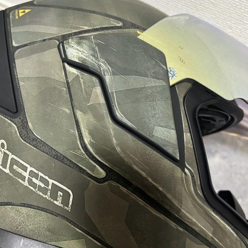 Integralhelm für Motorrad gebraucht ICON MOTO Tarnmuster GR M - Bild 8 von 19