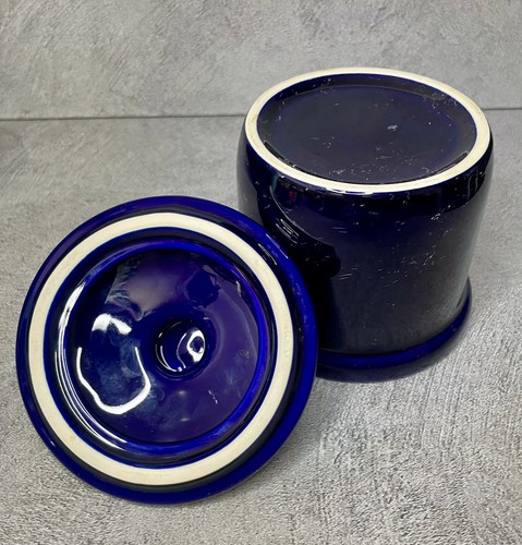 Pequeño bote de almacenamiento azul con tapa cocina almacenamiento 12 cm de alto - Imagen 13 de 16