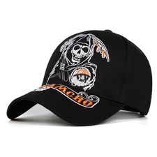 SAMCRO SONS OF ANARCHY EMBROIDERED BIKER ADJUSTABLE BASEBALL CAP HAT