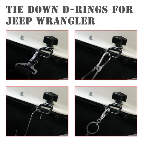 Quick Removal Fastener Thumb Screws+D Rings Anchor For 2007-18 Jeep Wrangler JK - Picture 13 of 15