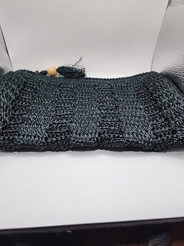 Vintage Lord & Taylor Black Mesh Clutch Zip Closure - Picture 16 of 19