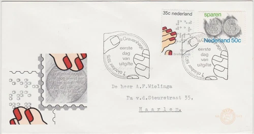 FDC Netherlands, 1975. Braille and Saving Up.