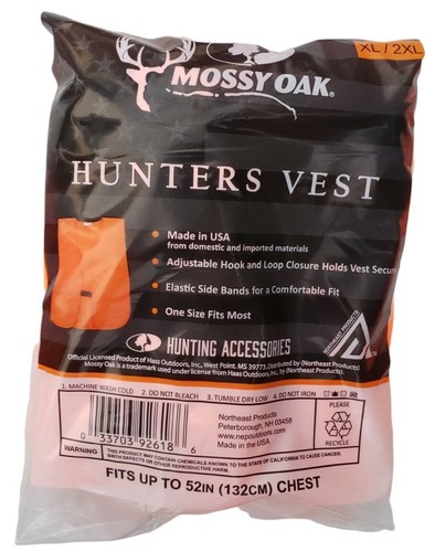 Mossy Oak Blaze Orange Hunters Vest Deer Hunting Size XL/2XL New - Picture 1 of 2