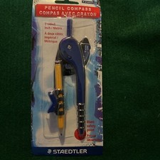 STAEDTLER Pencil Compass 957 SBKS Blunt Metal Safety Tip  Blue  New