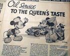 Mickey & Minnie Mouse Walt Disney w/ Standard Oils Advertisement 1939 Newspaper