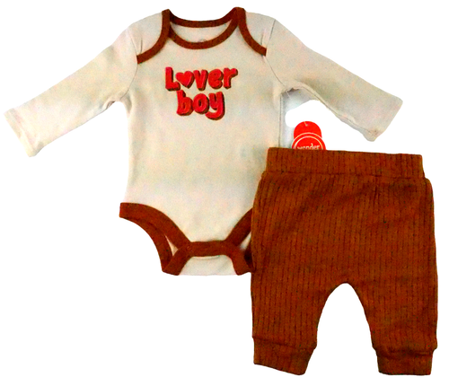 Wonder Nation Liebhaber Junge 2 Stück Kleinkind Einteiler & Hose Set 0-3m - Bild 1 von 4