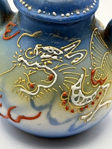 Antique Hand Painted Made In Japan DRAGONWARE Salt/Pepper Set W/Underplate. - Picture 16 of 22