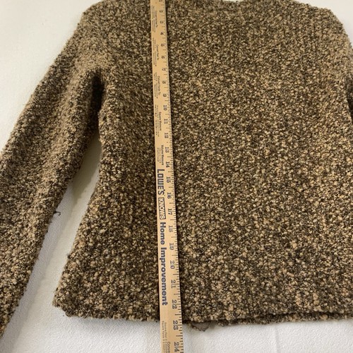Talbots Cardigan Sweater Women Medium Brown Wool Blend Snap Buttons Cozy Cabin - Picture 6 of 11