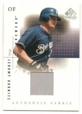 2001 SP Game-Used Edition Jeromy Burnitz Authentic Brewers Jersey Fabric JB