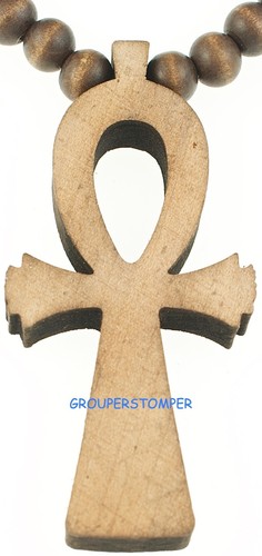 Ankh Ägyptisch Neu Ganz Holz Anhänger Halskette mit Perlenkette Positive Lebensfreude - Bild 13 von 37