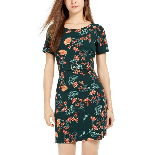 B. Darlin Womens Floral Print Belted Daytime Casual Dress Juniors BHFO 1410