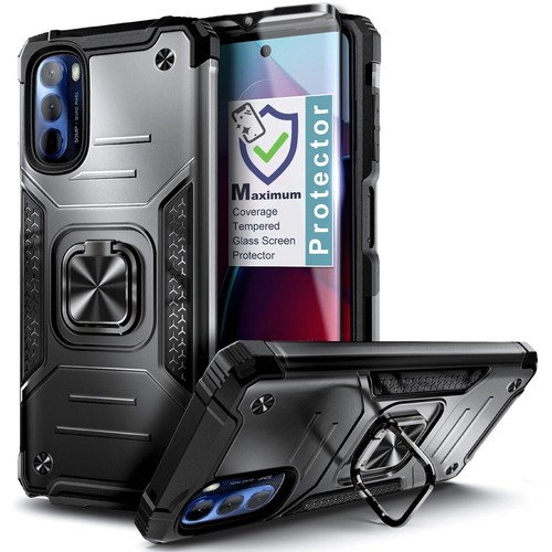 Für Motorola Moto G 5G 2022 Case Premium Ring Ständer Handyhülle + Hartglas - Bild 2 von 26