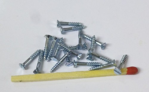 100 Stück MINI-Holzschrauben DIN 97 (Schlitz) gal. verzinkt 2 mm Durchmesser - Bild 2 von 3