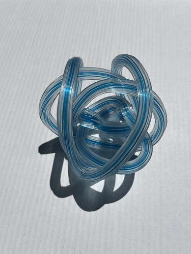 Vintage Hand Blown Hand-Made Art Glass Abstract Twist Sculpture Paperweight - Picture 4 of 9