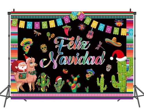 Mexican Christmas Fiesta Background Xmas Holiday Festival Party Decorations - Picture 12 of 12