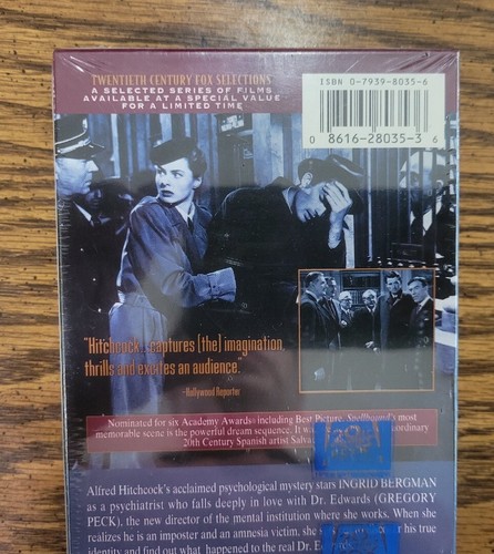 Spellbound Mystery Movie VHS Alfred Hitchcock - Ingrid Bergman Gregory Peck NEW - Picture 5 of 7