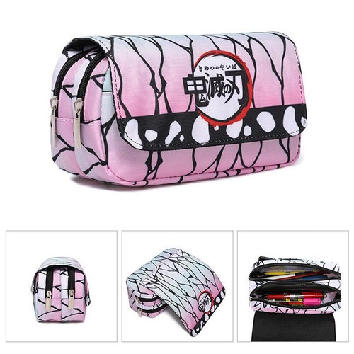 Astuccio portamatite doppio strato tema anime Demon Slayer per bambini ritorno a scuola - Foto 6 di 29