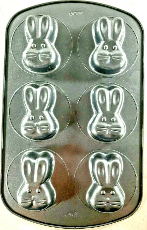 Osterhase Gesicht Kopf Kuchenform Antihaft 6 Hohlräume von Wilton - Bild 3 von 3