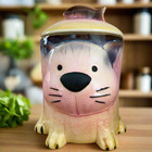 Porcelain Cat Treat Jar Storage Jars Canister Lesser & Pavey Faithful Friends