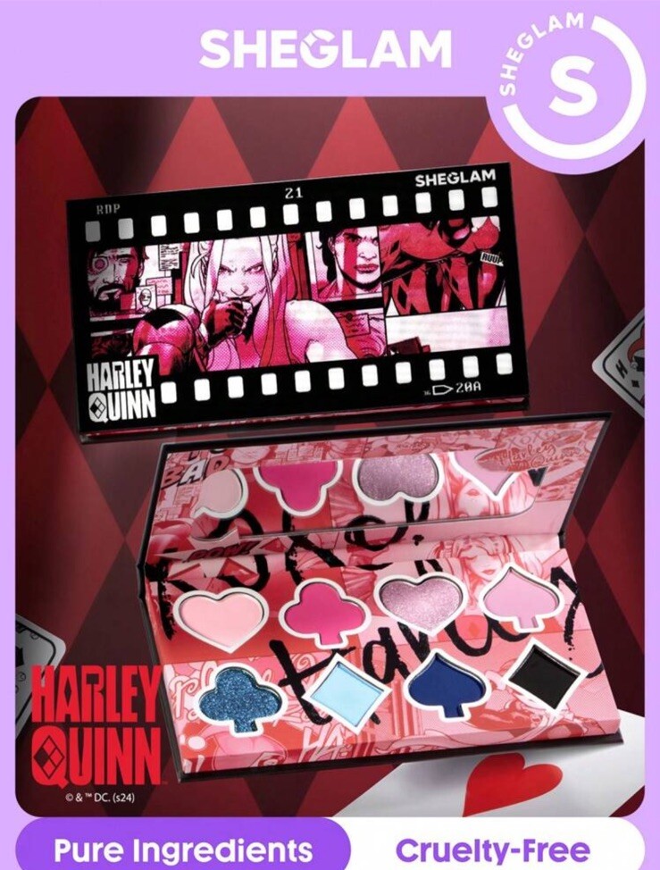 Paleta de sombras de ojos Sheglam Harley Quinn Mad Love Halloween auténtica nueva en caja