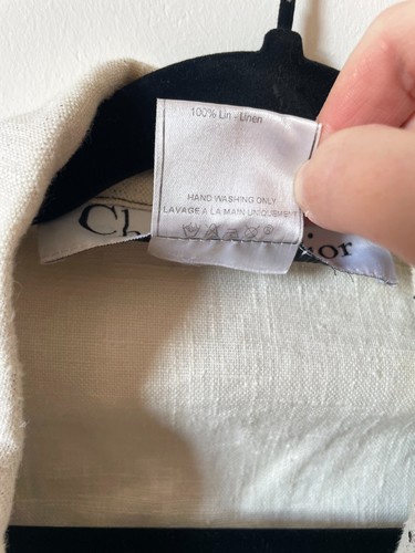 Christian Dior White Linen Biker Jacket Removable Sleeves 2 in 1 Jacket UK 10 - Picture 9 of 23