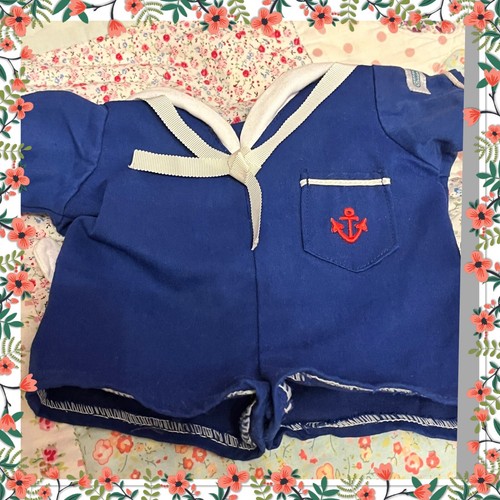 Sweet Vintage cabbage patch Kids Boy doll Original Navy Sailor Suit Blue Outfit - Picture 8 of 8
