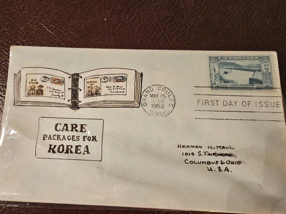 Thornton Shaw Hand Painted FDC SC # 1009  CARE FOR KOREA 1952 - Image 3 of 4