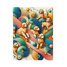 Velveteen Plush Blanket Abstract Mini Goldendoodle Art Print