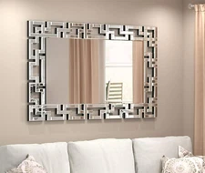 KOHROS Decorative Grecian Venetian Design Rectangle Wall Mirror 27.5 x 39.5"