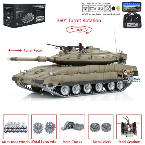 1:16 Skala Henglong TK7.0 Merkava RTR RC Panzer 3958-1 Metall Getriebe Track - Bild 2 von 24