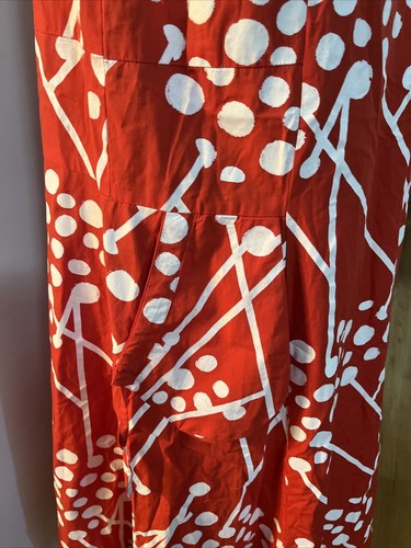 Tulip Snapdragon & Twig Dress Sz XL Tunic Red White Lagenlook Ties Abstract - Picture 12 of 16