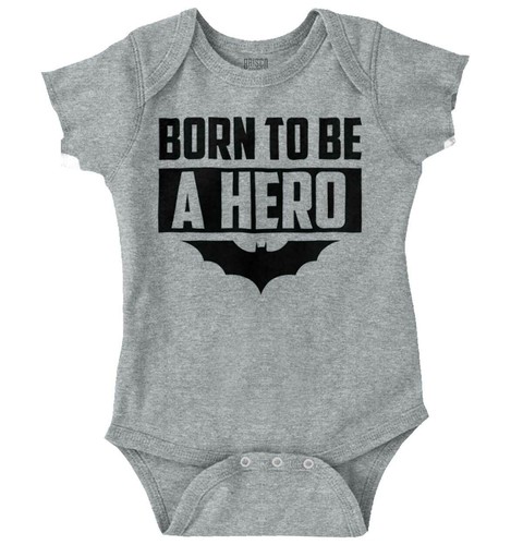 Born to Be A Superhero Funny Comic Bat Hero Newborn Baby Boy Girl Infant Romper - Picture 8 of 10