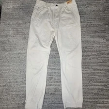 Bellfield Size 36 Men Pants Joggers Active Wear Button Beige