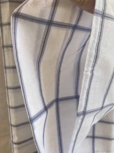 Ikea 2 King pillow case shams NWOT white blue checked windowpane grid pattern - Picture 4 of 8